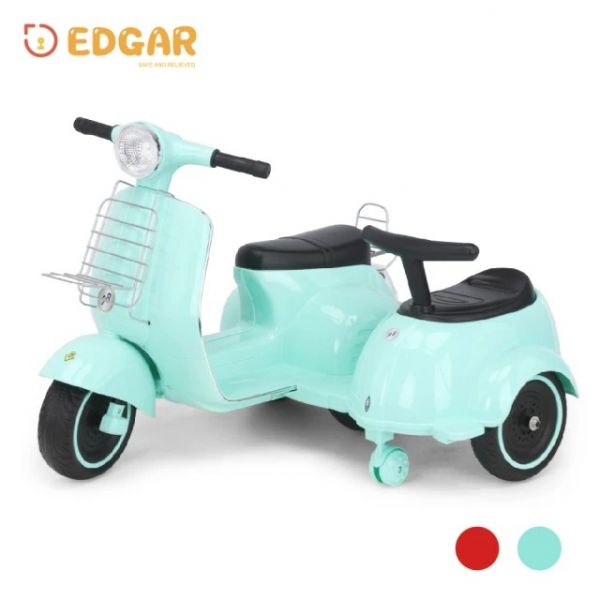 Edgar 兒童電動復古雙人電動摩托車-2色可選 