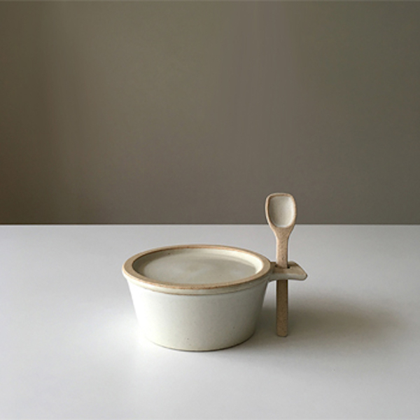 韓國mukyung 手工陶瓷蓋碗-米白 