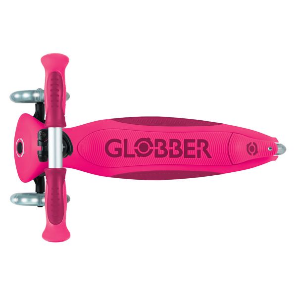 法國 GLOBBER GO‧UP 5合1酷炫版多功能滑板車(白光發光前輪)浪漫流星桃 