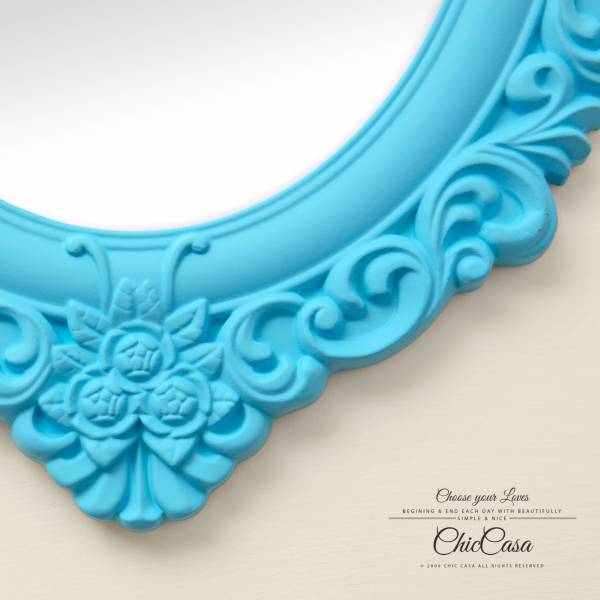 黛莉絲古典雕花壁掛鏡 海洋藍 玄關鏡,浴室鏡,開店,化妝鏡,掛鏡