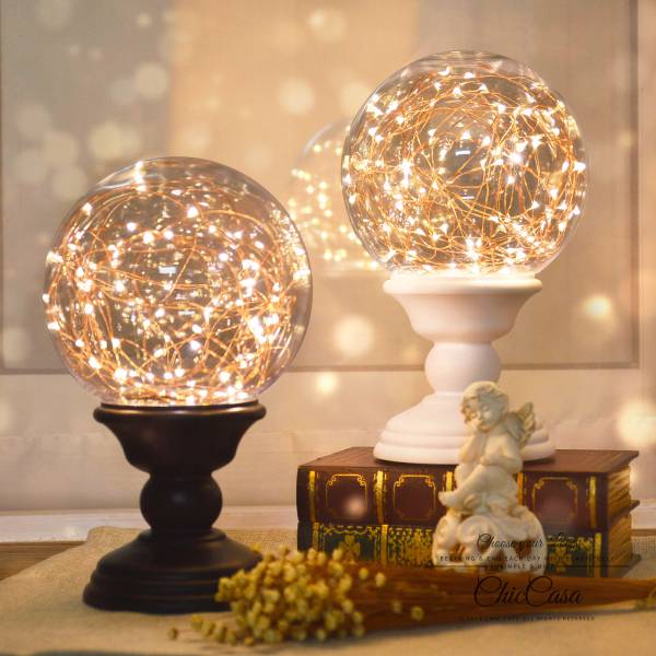 北歐風球形星光燈 白色 遙控款 台燈,桌燈,氣氛燈,浪漫燈飾,交換禮物,生日禮物