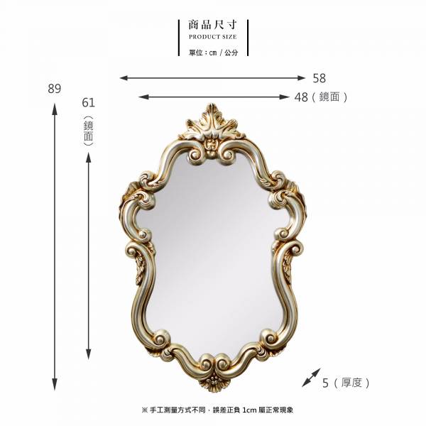 卡洛琳金箔掛鏡 復古銀 玄關鏡,浴室鏡,開店,化妝鏡,掛鏡