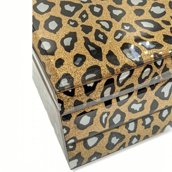 經典豹紋亮面珠寶盒 