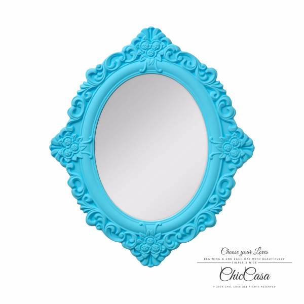 黛莉絲古典雕花壁掛鏡 海洋藍 玄關鏡,浴室鏡,開店,化妝鏡,掛鏡