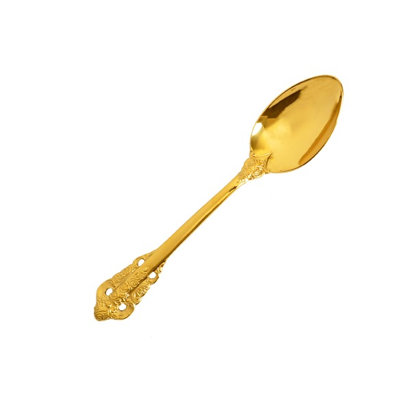 索羅雕花鈦金餐勺 璀璨金 