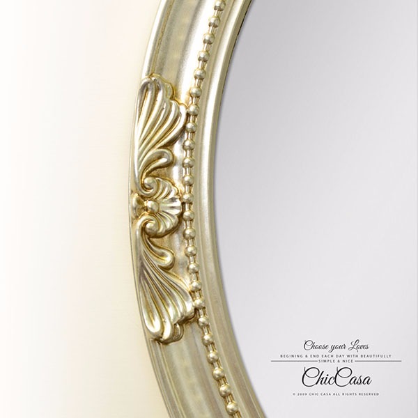 安娜貝橢圓金箔掛鏡 復古銀 玄關鏡,浴室鏡,開店,化妝鏡,掛鏡