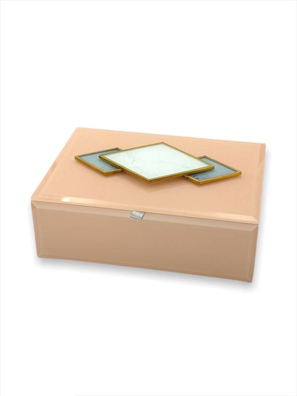 大理石紋高雅粉珠寶盒 