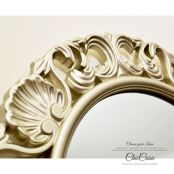 夏洛蒂立體浮雕古典壁掛鏡 香檳金 玄關鏡,浴室鏡,開店,化妝鏡,鏡子,古典,復古,雜貨,家居,裝飾