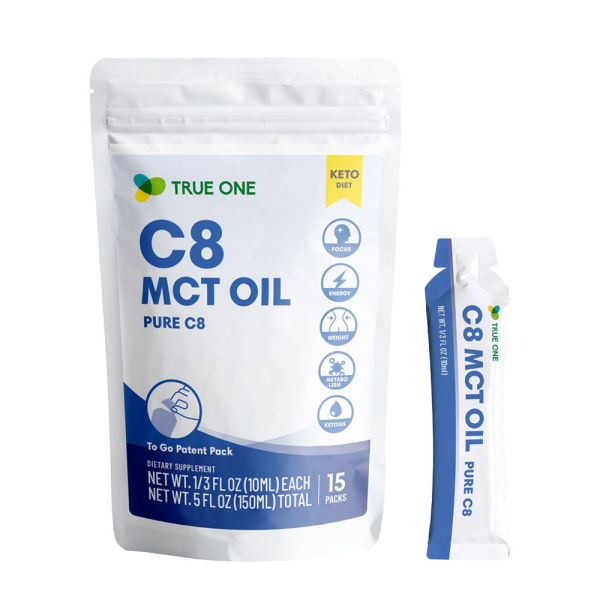 True One Ketogenic Diet MCT Oil Series MCT C8 + C10 Oil & Pure C8 Oil & Coconut Oil Series mct oil,mct oil benefit,medium chain triglyceride oil,coconut mct oil,bullet coffee,ketogenic diet,coconut oil,keto,MCT Oil Individual Packets factory,guide,wholesaler,distributor