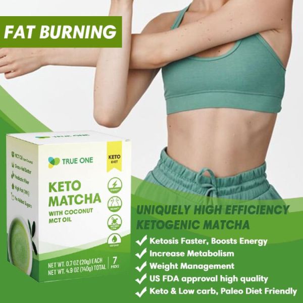 Keto Matcha with Coconut MCT Oil Box Pack  (Per box 20g*7 pcs) keto matcha,bulletproof matcha,matcha weight loss,mct oil ,matcha tea powder,MCT,diet,coconut oil