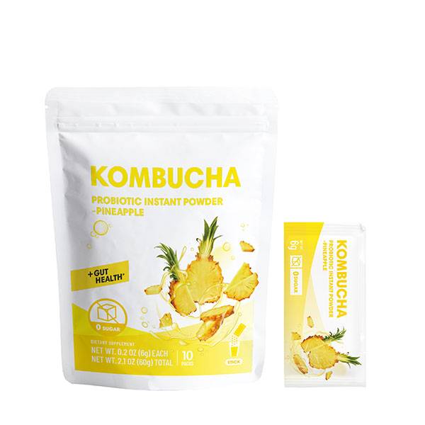 Travel Pack Probiotics Kombucha Instant Powder - Pineapple Flavor kombucha, SCOBY, fermentation, super food, whole sale, balck tea, mountain tea.