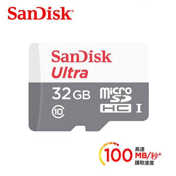 SanDisk Ultra microSD UHS-I 32GB記憶卡-白 (公司貨) 100MB/s SanDisk Ultra microSD UHS-I 32GB記憶卡-白 (公司貨) 100MB/s