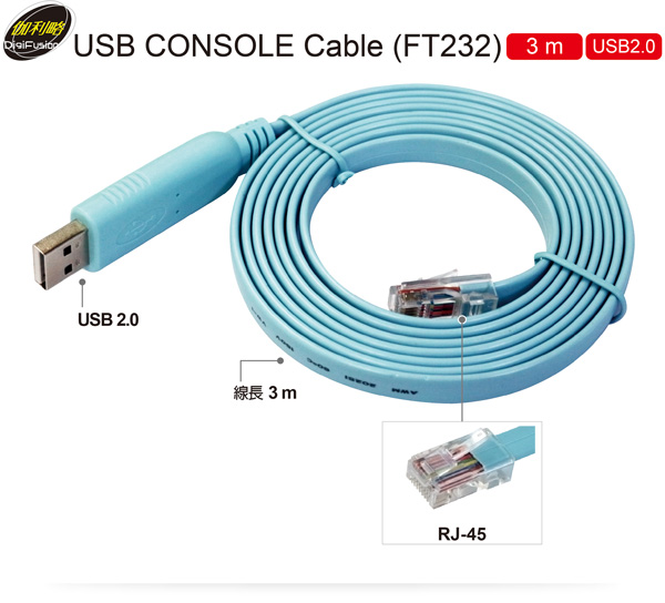 伽利略 USB CONSOLE Cable (FT232) 3m USB232FTD 伽利略 USB CONSOLE Cable (FT232) 3m USB232FTD