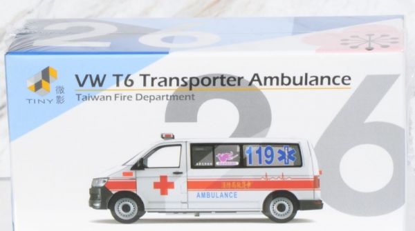 TINY TW26 福斯 Volkswagen T6 台灣消防局 救護車 迷你車 TINY,TW26,福斯,Volkswagen,T6,台灣消防局,救護車,迷你車