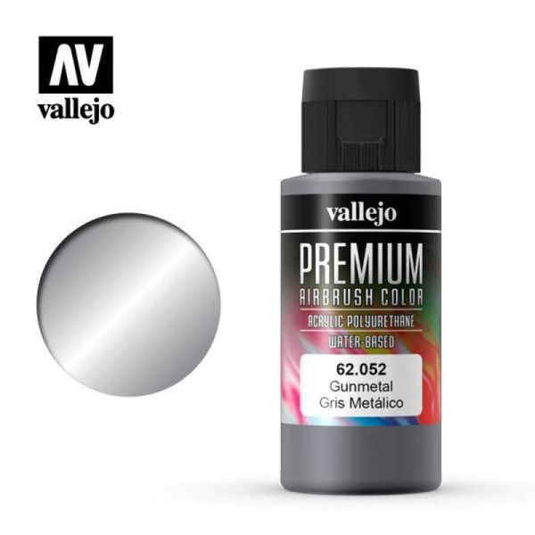 Acrylicos Vallejo 62052 高階色彩 Premium Color 槍鐵色 Gunmetal 60 ml. Acrylicos,Vallejo,62052,高階色彩,Premium,Color,槍鐵色,Gunmetal,60 ml.