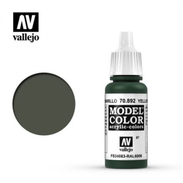 Acrylicos Vallejo AV水漆 模型色彩 Model Color 087 #70892 黃橄欖色 17ml Acrylicos Vallejo,模型色彩,Model Color,087,#,70892,黃橄欖色,17ml,AV水漆