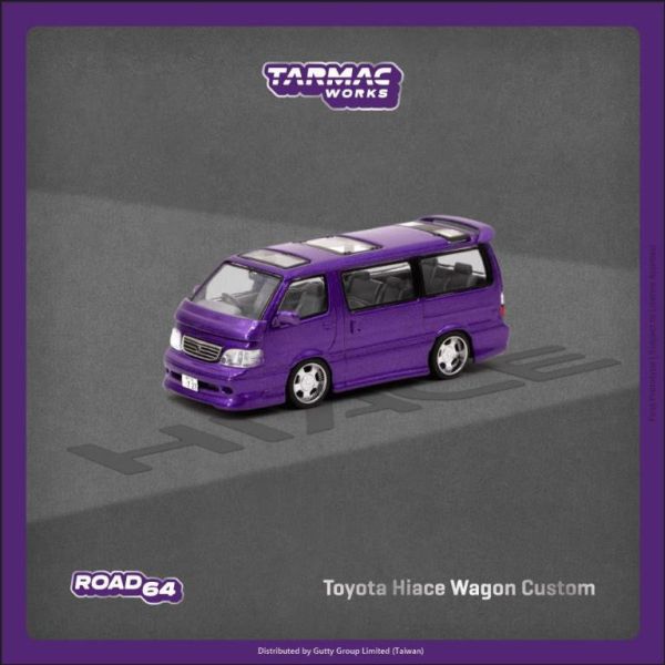 TARMAC WORKS 1/64 豐田 Toyota Hiace Wagon Custom 紫色 TARMAC WORKS 1/64 豐田 Toyota Hiace Wagon Custom 紫色