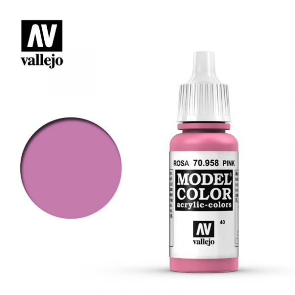 Acrylicos Vallejo AV水漆 模型色彩 Model Color 040 #70958 粉紅色 17ml ,Acrylicos Vallejo, 模型色彩, Model Color, 040,70958, 粉紅色,17ml AV水漆