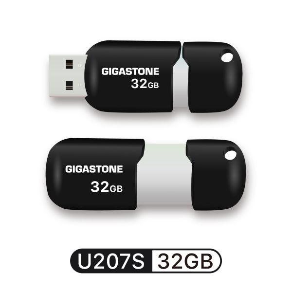 USB 2.0 膠囊迷你隨身碟 U207 Gigastone,16GB,USB2.0,黑銀膠囊隨身碟,U207S ,原廠保固,五年,無蓋設計,隨插即用