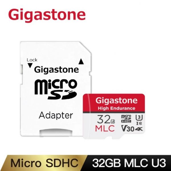 MLC監控/行車專用10xHigh Endurance Micro SDHC UHS-I U3 32GB記憶卡(32G MLC記憶卡) Gigastone,MicroSD,MLC,高速記憶卡,32GB,附轉卡,讀取速度快,2年保固,備份豆腐,超高效能,連續錄製