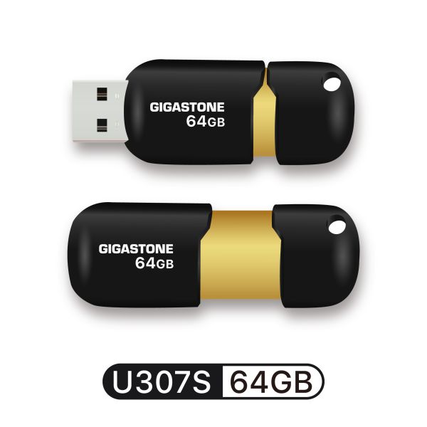USB 3.2 Gen1 膠囊高速隨身碟 U307S Gigastone,16GB,USB3.0,黑金膠囊隨身碟, U307S,16G,高速,USB3.0介面,隨身碟,無蓋設計,隨插即用