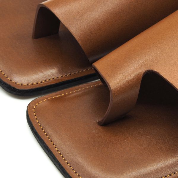 【Kilchu】Bauhaus 01_焦糖棕 拖鞋,涼鞋,印度,牛皮,皮拖鞋,夾腳拖