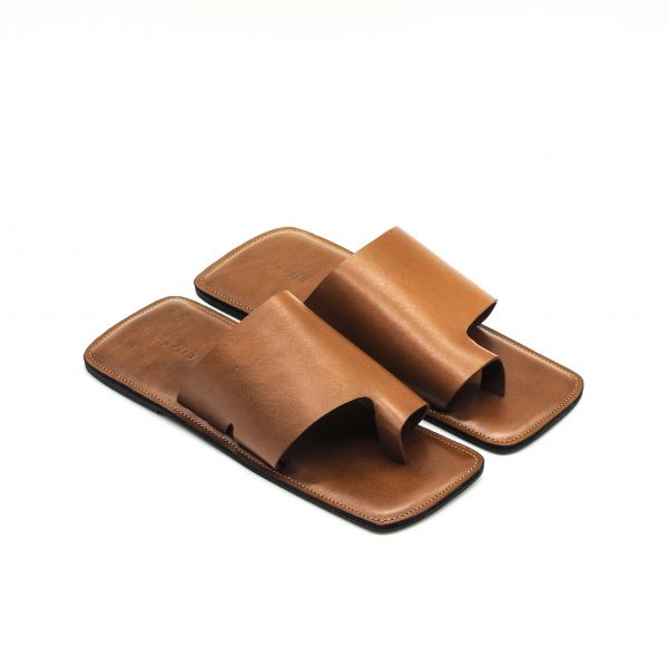 【Kilchu】Bauhaus 01_焦糖棕 拖鞋,涼鞋,印度,牛皮,皮拖鞋,夾腳拖