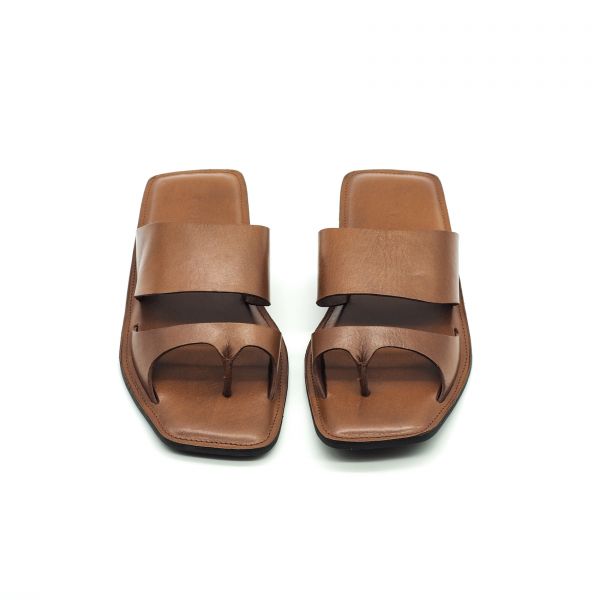 【Kilchu】Snuggle_焦糖棕 拖鞋,涼鞋,印度,牛皮,皮拖鞋,夾腳拖