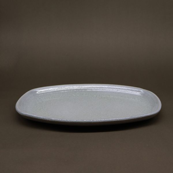 【陶來福】釉色長盤＿白楝釉色玻璃光冰裂紋 手作陶藝,陶器,生活陶,盤子,盤