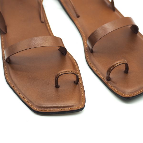 【Kilchu】Toe Tied_焦糖棕 拖鞋,涼鞋,印度,牛皮,皮拖鞋,夾腳拖