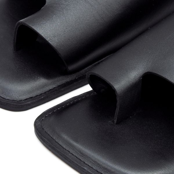 【Kilchu】Bauhaus 01_革黑 拖鞋,涼鞋,印度,牛皮,皮拖鞋,夾腳拖