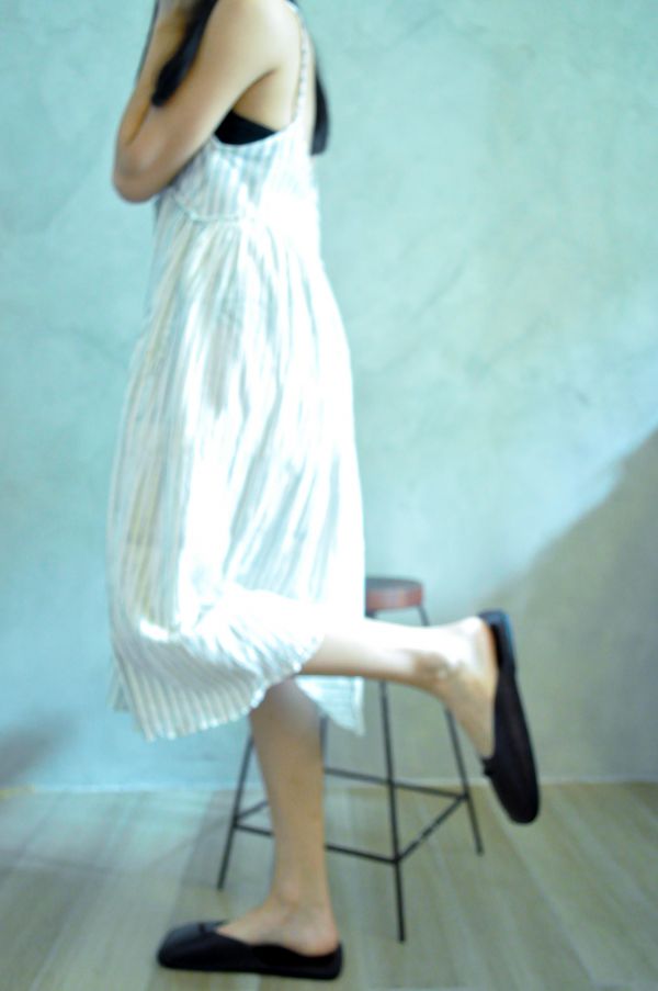 【Maku Textile】GATHERED SLIP DRESS_347洋裝_G2021 手織,手紡紗,洋裝,植物染,草木染
