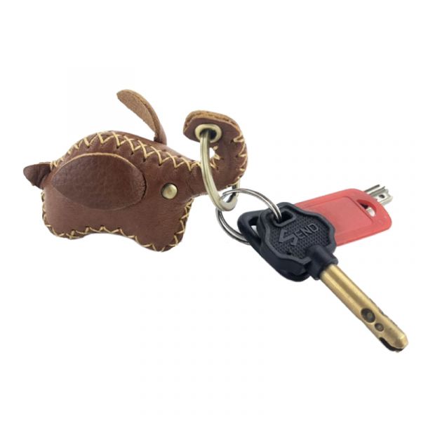 頭層牛皮動物造型鑰匙圈鑰匙配件-小象KB50 