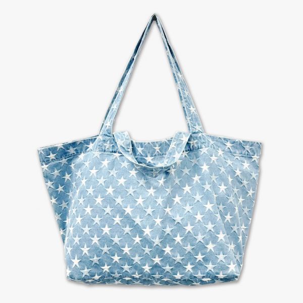 購物袋(大)-這不是SUPREME的星星-淺藍 