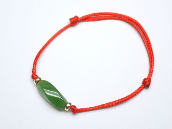 Green Jade spiral Beads Red Wax Cord Bracelet red coral,jade,jewelry,gemstone,diamond,taipei jewelry store,bracelet,ring,earrings,necklace,pendant