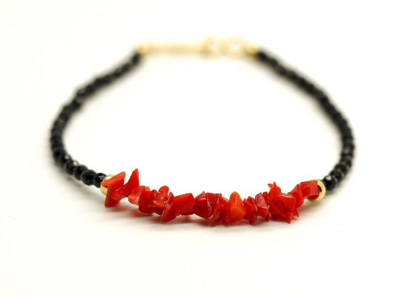 Red Coral Rough 14KF Bracelet coral,bracelet,gemstone,jewelry