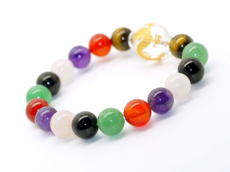 Multicolor Gemstone Beads Bracelet jade,crystal,tigereyes,onyx,jewelry,gemstone,beads,bracelet