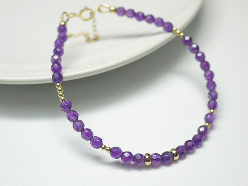 Natural Amethyst Faceted Beads Bracelets red coral,jade,jewelry,gemstone,diamond,taipei jewelry store,bracelet,ring,earrings,necklace,pendant