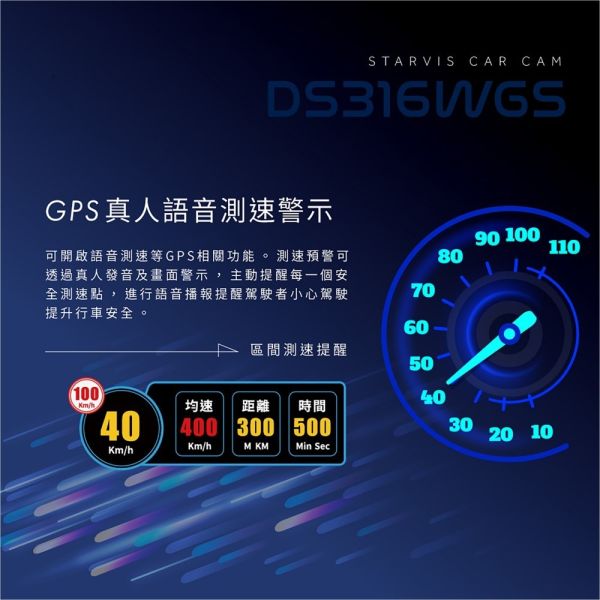 DS316WGS 真4K GPS區間測速提醒 星光鏡頭 WIFI 雙鏡頭行車記錄器(附贈32G記憶卡) 