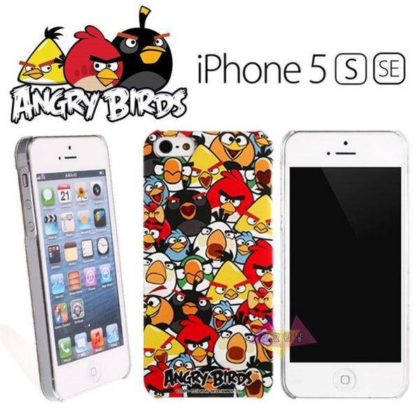 憤怒鳥angry bird滿版iPhone 5 5s SE硬質手機保護殼 