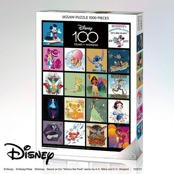 預購 迪士尼 100周年紀念 1000片拼圖 18位主角精選 盒裝 