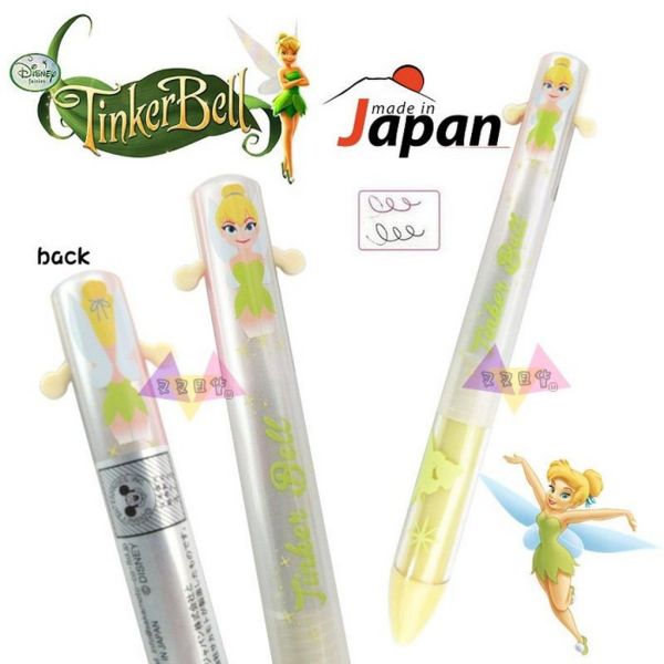 迪士尼小仙女小精靈Tinker Bell銀桿雙色原子筆 日本製 
