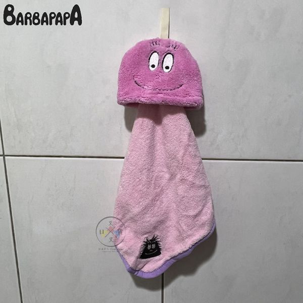 BARBAPAPA 泡泡先生 掛式 可收納 吸水擦手毛巾 