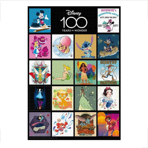 預購 迪士尼 100周年紀念 1000片拼圖 18位主角精選 盒裝 