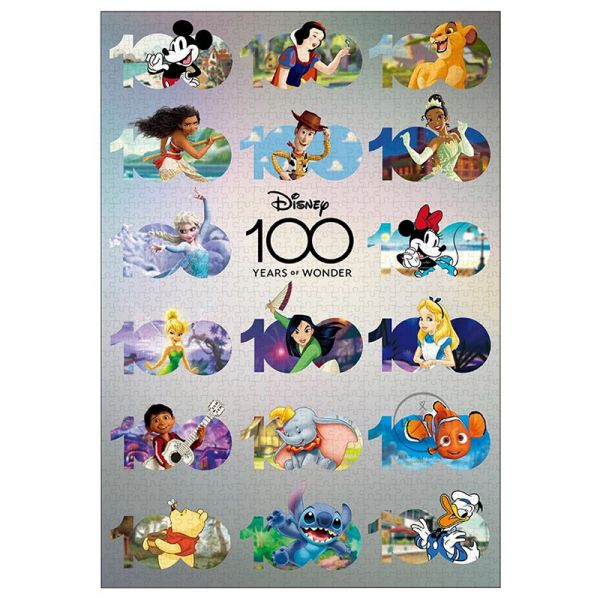 預購 迪士尼 100周年紀念 1000片拼圖 100歲設計風 盒裝 