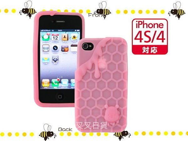 迪士尼小熊維尼甜滋滋蜂蜜iphone 4 4s保護殼(軟) 櫻花 