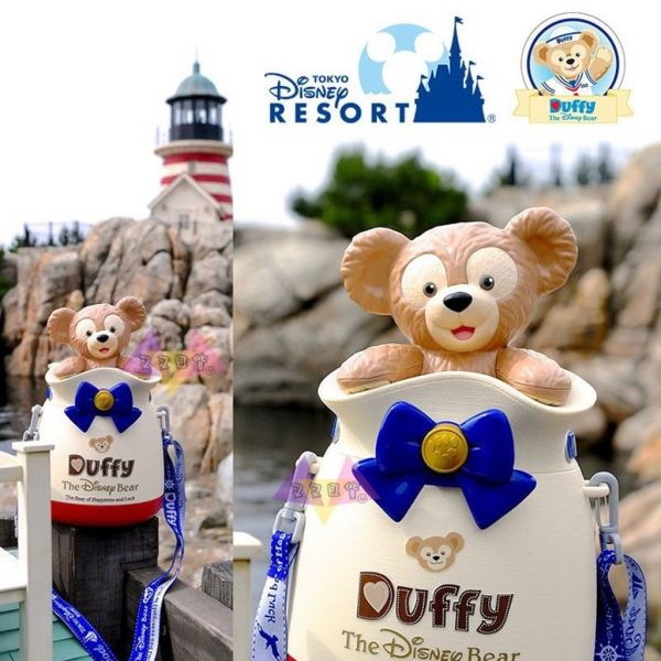 迪士尼樂園限定Duffy達菲熊水桶包造型公仔爆米花桶可斜背 