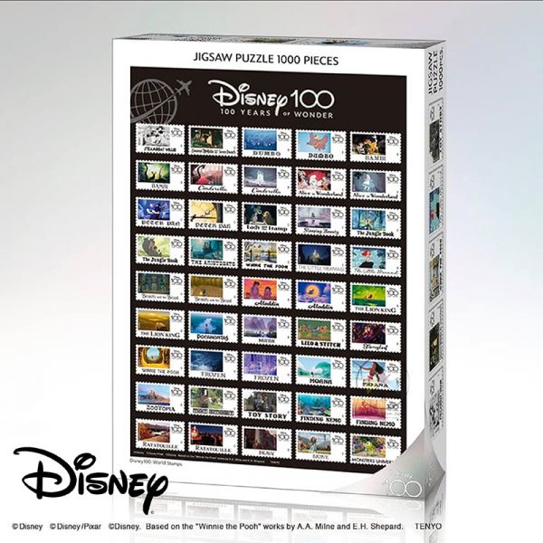 預購 迪士尼 100周年紀念 1000片拼圖 世界郵票 盒裝 