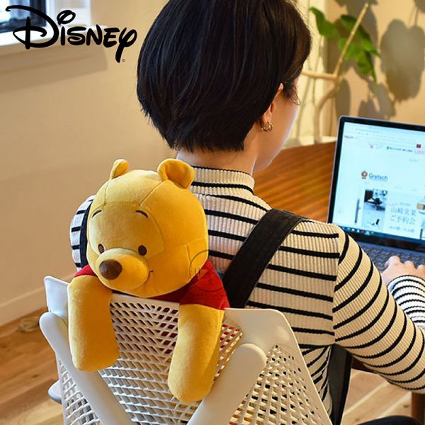 迪士尼 米奇 小熊維尼 熊抱哥 瑪麗貓 椅背靠墊 絨毛抱枕 4選1 