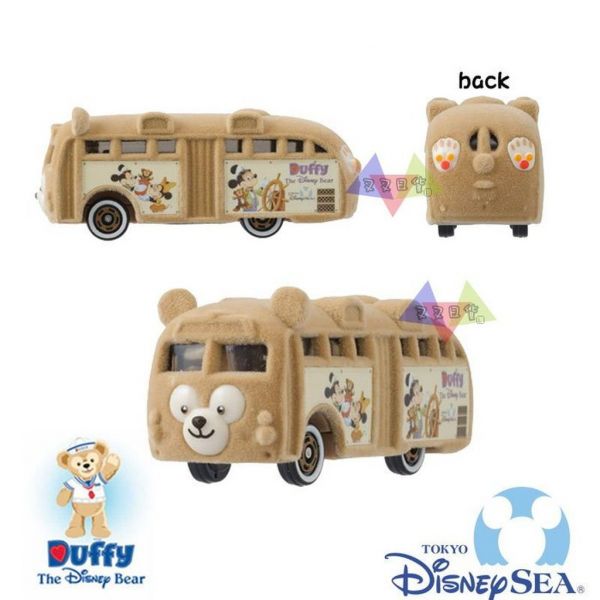 迪士尼樂園限定Duffy達菲熊大臉質絨接駁巴士TOMY公仔小汽車 